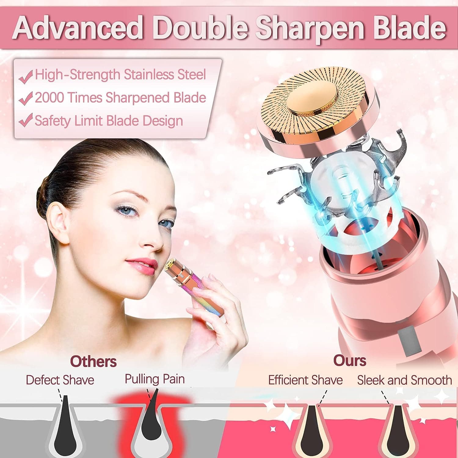 2-in-1 Rechargeable Eyebrow Trimmer & Facial Hair Remover