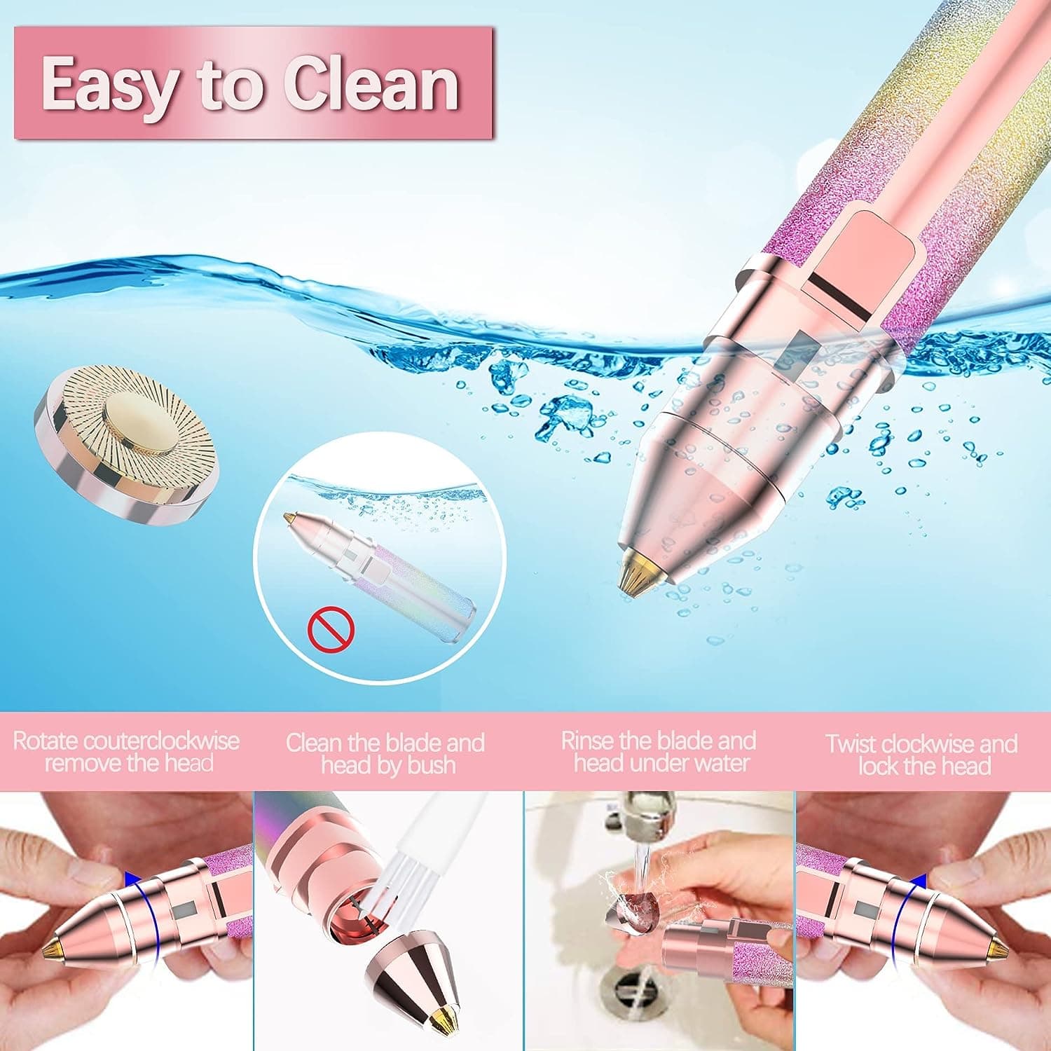 2-in-1 Rechargeable Eyebrow Trimmer & Facial Hair Remover